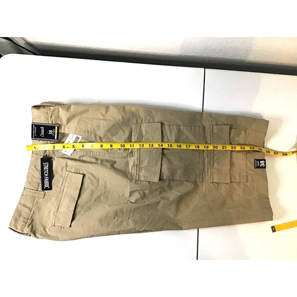 ROUNDTREE & YORKEE- CASUALS MENS KHAKI STRETCH FABRIC CARGO SHORTS SIZE WAIST 38 - Picture 7 of 7